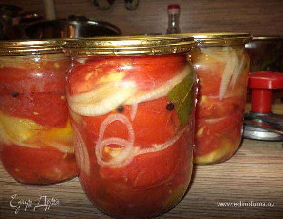 Салат из помидоров с луком на зиму - рецепт с фотографиями - Patee. Рецепты