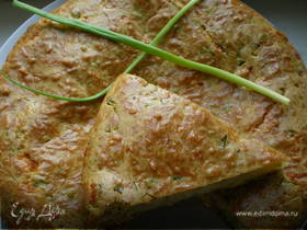 Сырный пирог с зеленым луком