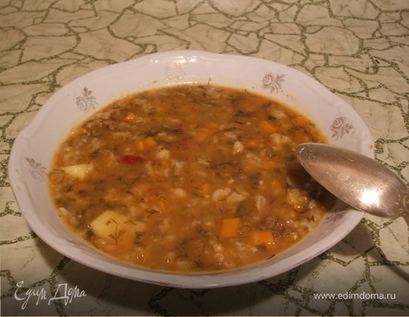 Суп с рисом, картофелем и мясом