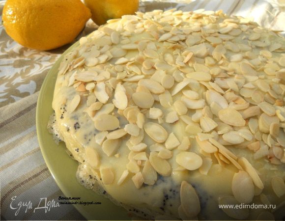 Маковый блинный пирог с лимонно-лаймовым курдом (кёрдом)