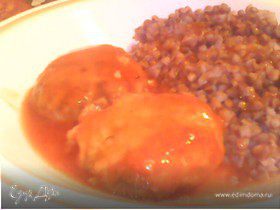 Курино-грибные тефтельки в томатном соусе