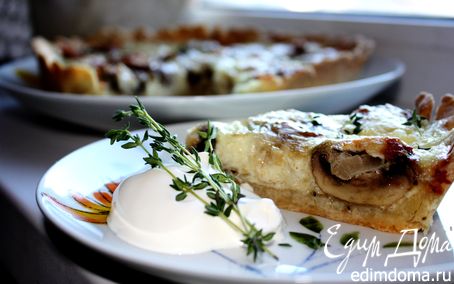 Рецепт Песочный пирог с грибами и сыром
