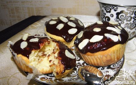 Рецепт Творожные кексы с шоколадом и бананом