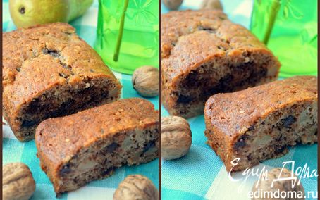 Рецепт Ореховый кекс с грушами и шоколадом