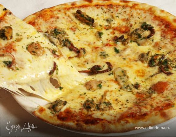 Домашняя пицца с морепродуктами в духовке: пошаговый рецепт
