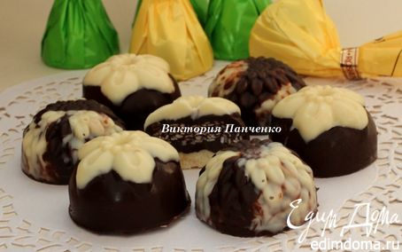 Рецепт Шоколадные конфеты с сезамом "Мраморные" и "А-ля Монблан"
