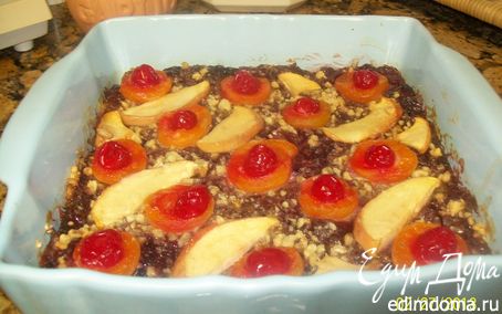 Рецепт Хлебный пирог с клюквенно-яблочным пюре и орехами