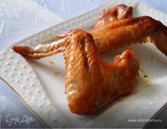 Рецепт. Куриные крылышки в медово-соевом соусе