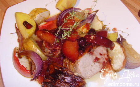 Рецепт Свиное филе под соусом красного вина