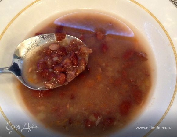 Суп из красной фасоли с томатной пастой