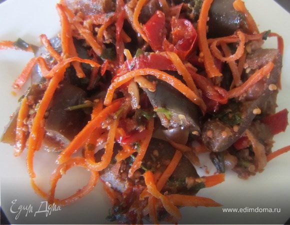 Морковь по-корейски с баклажанами – пошаговый рецепт приготовления с фото