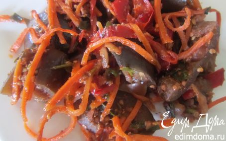 Рецепт Острый салат из баклажанов и моркови
