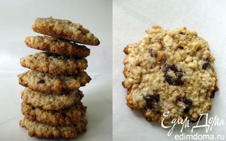 Рецепт Овсяное печенье с шоколадом и орехами