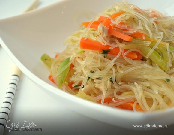 Салат из фунчозы с овощами рецепт с фото очень вкусный с соевым соусом