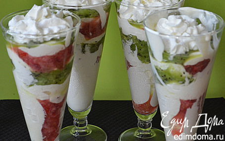 Рецепт Десерт с клубникой и киви