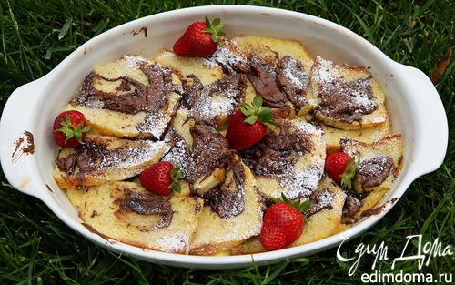 Рецепт Шоколадно-ванильный хлебный пудинг