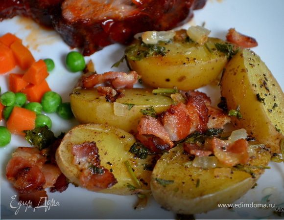 Картофель с беконом в фольге в духовке - рецепт автора Лариса 🌺🥣