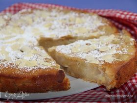 Ароматный пирог с грушами, медом и миндалем (постный)