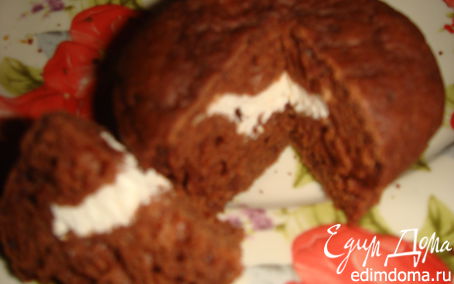 Рецепт Шоколадные кексы с творожной начинкой