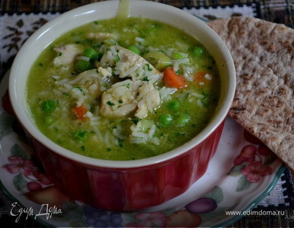 Суп с зеленым горошком и курицей для детей — рецепт с фото: