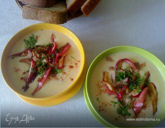 Ингредиенты для «Картофельный суп-пюре с сыром и беконом»: