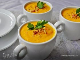 Морковно-сливочный суп-пюре с карри и ананасами