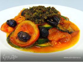 Овощи по-средиземноморски с томатным песто