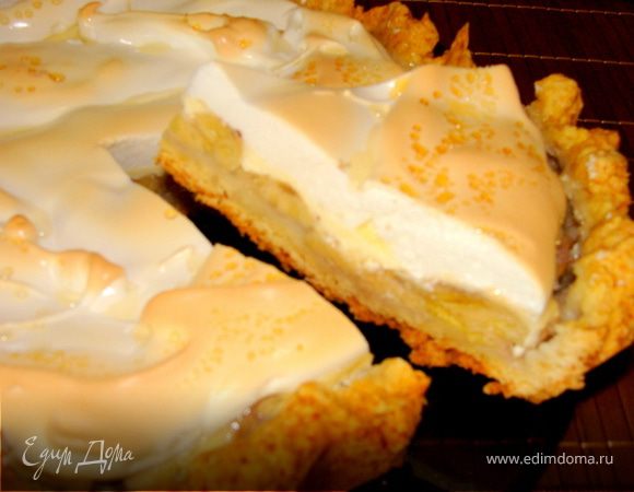 Песочный пирог с бананом и творогом в духовке — рецепт приготовления с фото