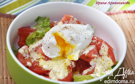 Рецепт Овощной салат с яйцом пашот
