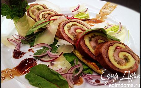 Рецепт Мясные рулеты с омлетом из тыквы