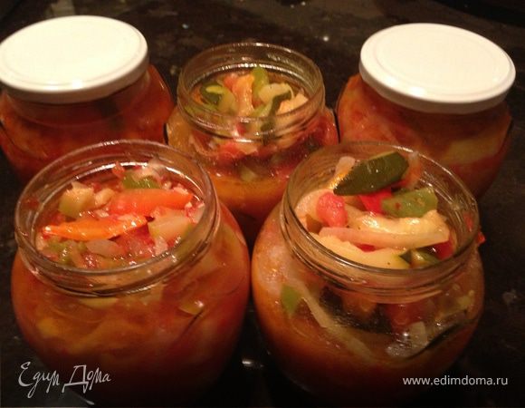 Салат Анкл Бенс из кабачков и помидоров на зиму простой рецепт пошаговый