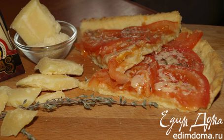 Рецепт Открытый пирог с помидорами, тимьяном и сыром
