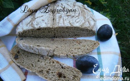 Рецепт Пшенично-ржаной хлеб со сливами