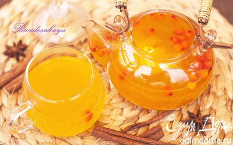 Рецепт Праздничный чай из облепихи с апельсином