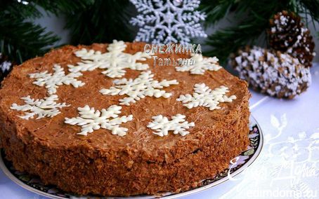 Рецепт Наш новогодний торт "Наполеон шоколадный с вишней"