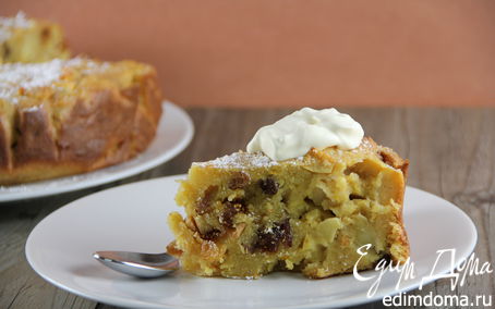 Рецепт Болонский пирог с яблоками и полентой (Bustrengo)
