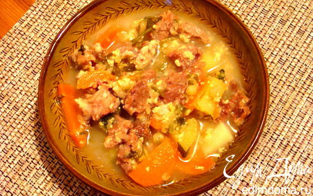 Рецепт Сырный суп с говяжьими ребрами