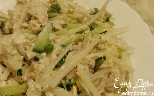 Рецепт Зеленый салат из дайкона