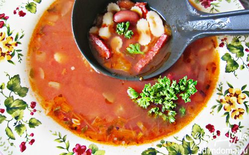 Рецепт Сытный итальянский суп c пастой "мини"