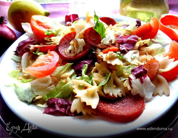 Салат с макаронами – как приготовить – 7 рецептов с овощами, рыбой и мясом — Шуба