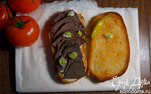 Рецепт Горячий бутерброд с ливером