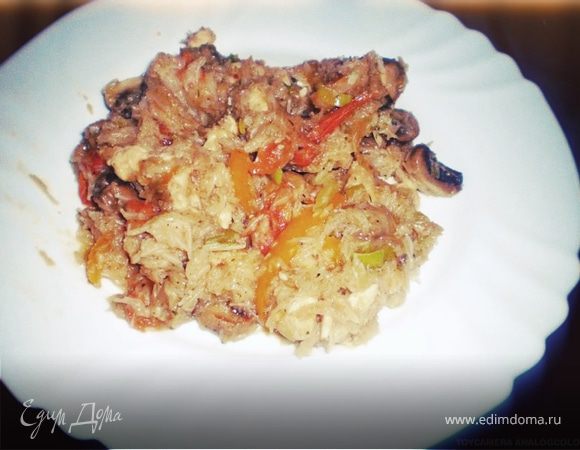 Жареный рис с курицей и овощами рецепт с фото пошагово
