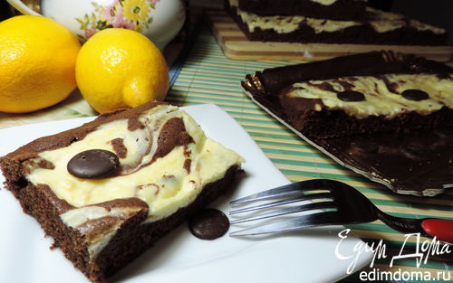 Рецепт Шоколадный пирог с творогом "Мраморный"