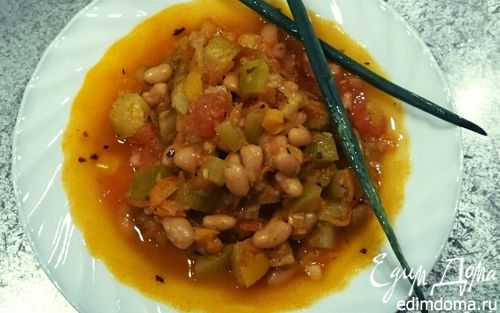 Рецепт Кабачок с фасолью и томатами (постное блюдо)