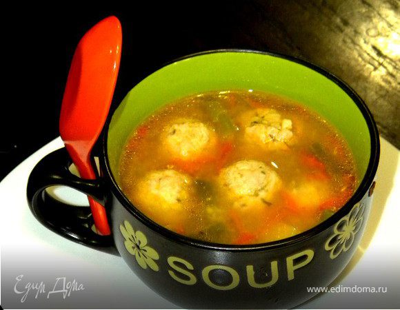 Суп с фрикадельками и спаржей