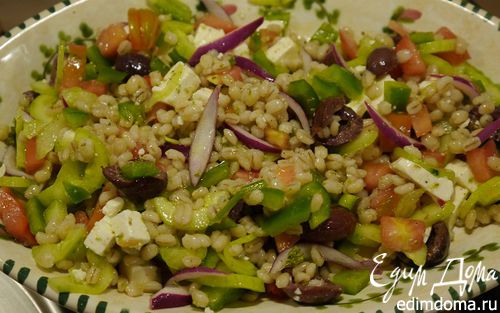 Рецепт Греческий салат с перловкой
