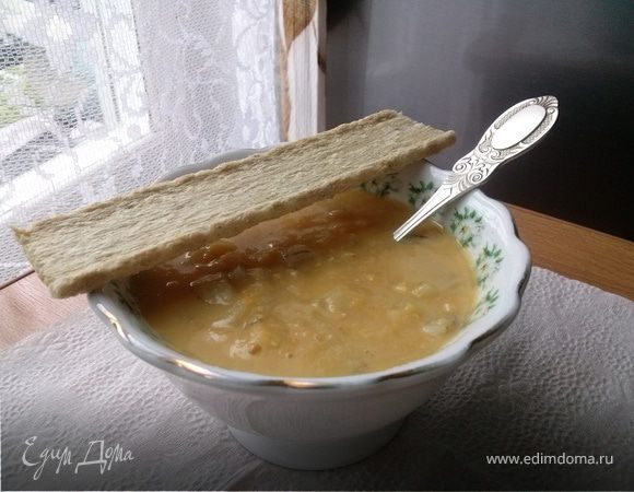 Крем-суп с красной чечевицей и кукурузой