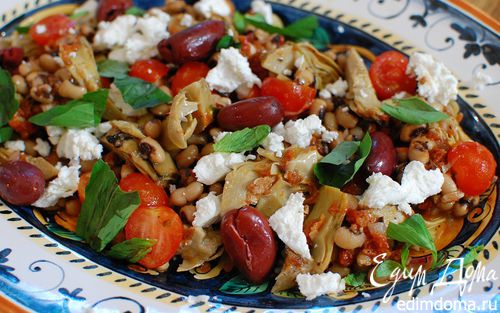 Рецепт Средиземноморский салат с фасолью и артишоками
