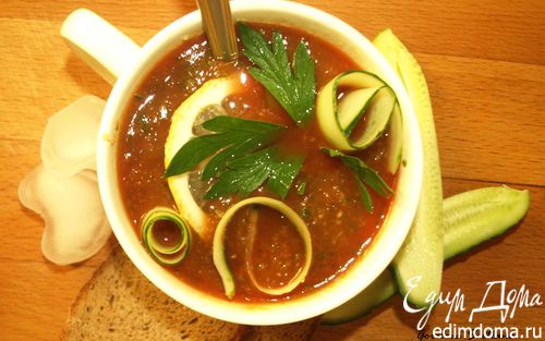 Рецепт Ледяной томатно-огуречный суп