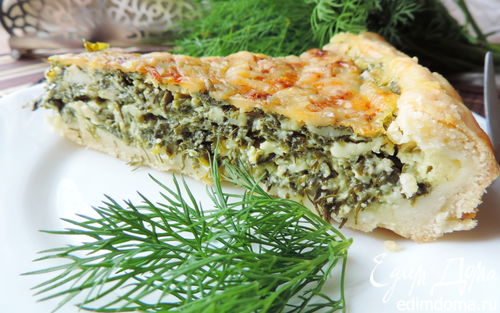 Рецепт Открытый пирог с творогом и зеленью "Витаминный"